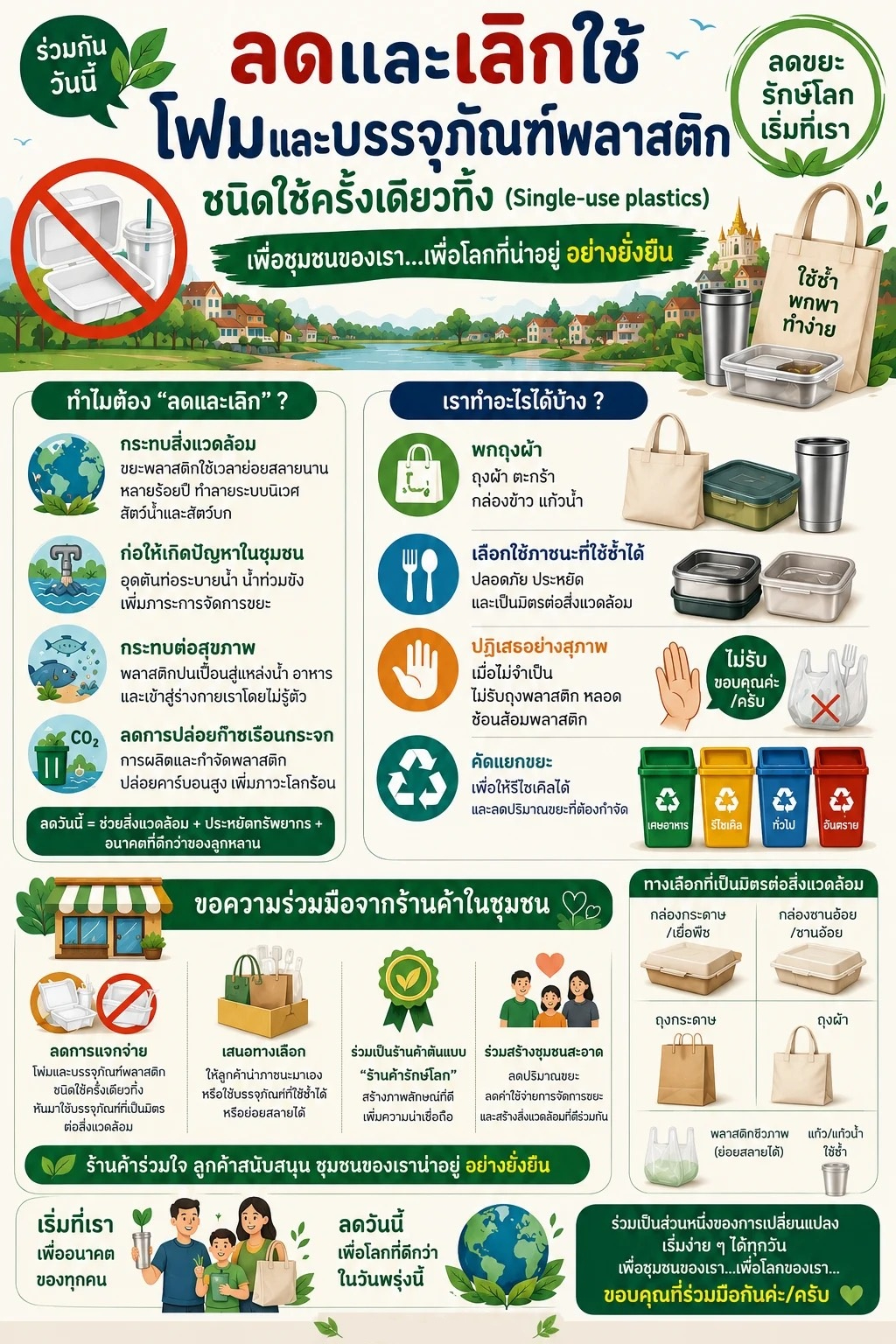 กิจกรรมรณรงค์ เรื่อง ลดและเลิกใช้โฟมและบรรจุภัณฑ์พลาสติกชนิดใช้ครั้งเดียวทิ้ง